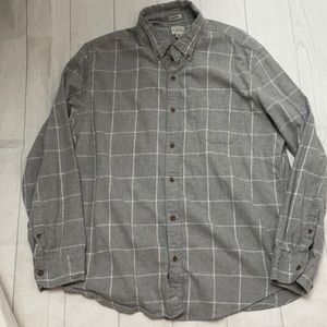 J Crew EUC XL brushed twill gray & white button down